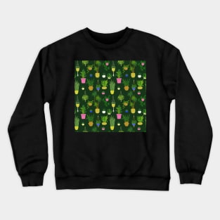 Pattern with potted houseplants Crewneck Sweatshirt